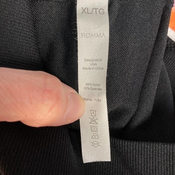 𝅺homma Black Seamless High Waisted Compression Leggings Women's Size XL - Picture 12 of 12